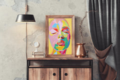 Colorful Face Painting Of Woman Wall Art