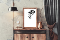 Bamboo Leaves Black & White Wall Art