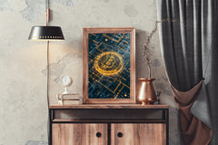 Digital Bitcoin Golden Logo Wall Art