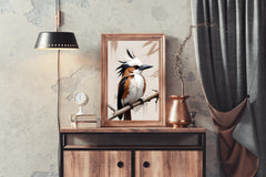 Watercolor Kingfisher Bird Wall Art