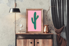 Green Cactus Painting Wall Art