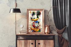 Colorful Mickey  with Oil Paint Wall Art