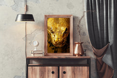 Golden Anaconda Snake Wall Art