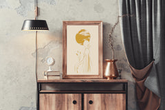 Golden Silhouette of a Women Wall Art