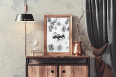 Alaska Moose Animal Wall Art