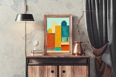 Creative Building Shape Abstract Wall Art