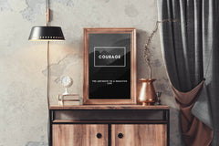 Courage Overcomes Motivational Wall Art - beink online art store