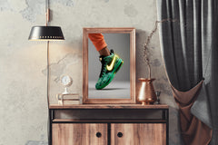 Nike Green Sports Shoes Wall Art