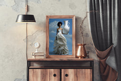 Big White Surrealism Lace Skirt Wall Art