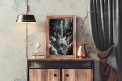 Black Rock Electric Guitar Wall Art