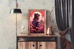 Samurai In Blossoms Anime Wall Art - beink online art store