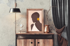 Portrait of A Black Woman With Earrings Wall Art