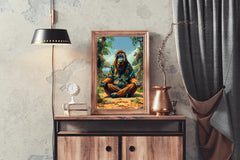 Digital Painting of an Ape Meditating Wall Art