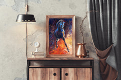 Oil Painting Of Rebellious Horse Wall Art