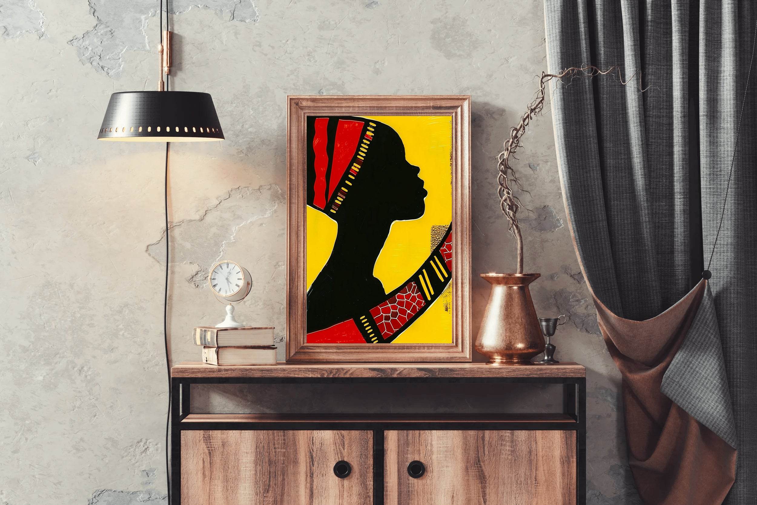 Gold Black Woman Wall Art - beink online art store