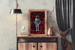 Astronaut Laying in a Bed of Roses Digital Artwork