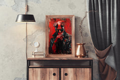 Painting of Hellboy Premium Wall Art