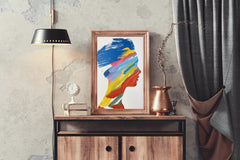 Color Portrait Of A Human Head Wall Art