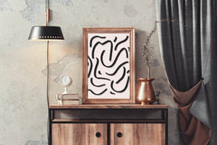 Black Spiral Lines Wall Art