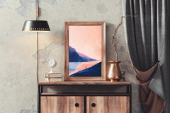 Lonely Wanderer in Pink Sunset Wall Art