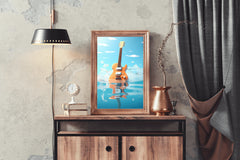 Guitar Drowned In Water Wall Art