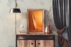 Harp With Flowers And Musical Notes Wall Art