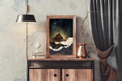 Copper and Gold Mountain Modern Wall Art