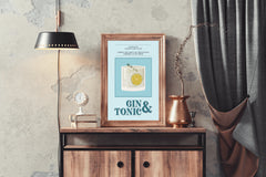 Lemon Gin And Tonic Cocktail Wall Art