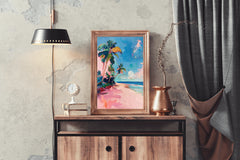 Watercolor Painting Of The Beach Wall Art