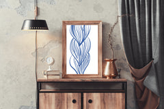 Blue Lines of Women's Hairstyles Wall Art