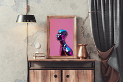 Metallic Human Head Wall Art