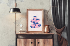 Pink Patterned Vase Wall Art