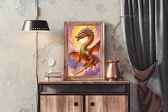 Golden Dragon Animal Wall Art