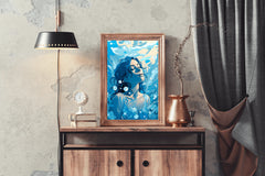 Girl Underwater Anime Wall Art