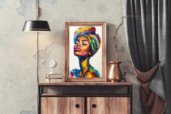 African Woman Painting Wall Art