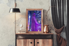 Purple Women Silk Dress Wall Art