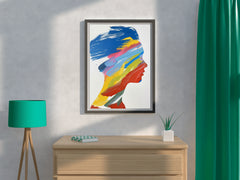 Color Portrait Of A Human Head Wall Art