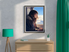 Anime character traveling in Plane Anime Wall  Art