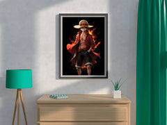 Monkey D. Luffy Character  on Fire Anime Wall  Art