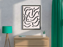 Black Spiral Lines Wall Art