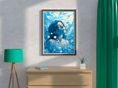 Girl Underwater Anime Wall Art