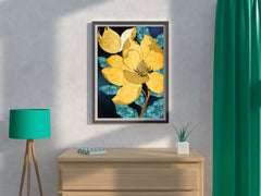 Golden Bloom Modern Wall Art