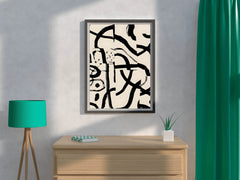 Black Ink Scribble Modern Wall Art - beink online art store