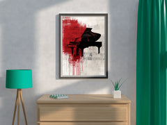 Old Black Piano Wall Art - beink online art store