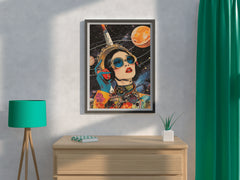 Collage Retro space background collage art - beink online art store