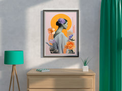 Women with flowers Abstract Wall Art