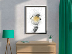 Black Pen and Ink Bird Illustration Wall Art - beink online art store
