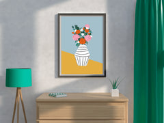 Black And White Vase With Spring Flowers Wall Art