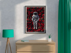 Astronaut Laying in a Bed of Roses Digital Artwork - beink online art store