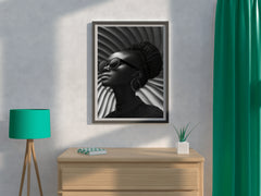 Girl in Goggle Black & White Wall Art